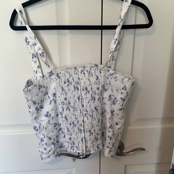 Reformation White Camisole Top with Delicate Bow Detail linen - Picture 5 of 6